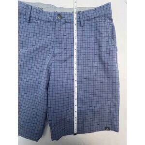 Adidas Golf Shorts Grid Print Lightweight Flat Front Blue Mens Size 35